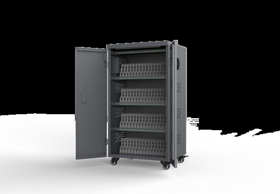 工場価格 完全に組み立てられた コンパクト タブレット 収納キャビネット 64 台のデバイスのための USB 充電カート