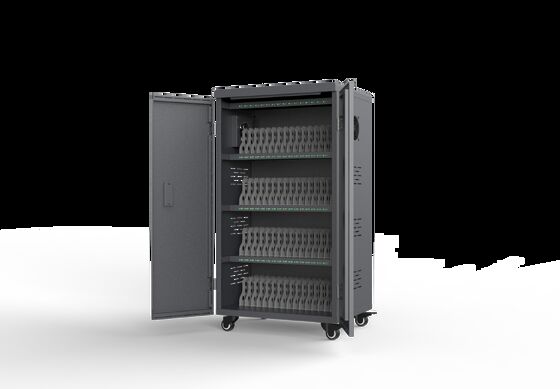 タブレット・iPad用 亜鉛メッキ鋼板製 64ポートUSB充電カート 8Sセキュリティ保護機能付き